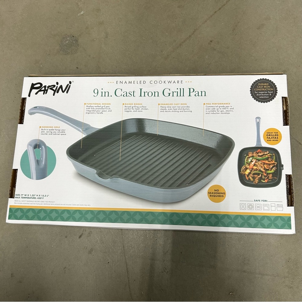 Gray Cast Iron Grill Pan